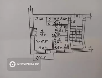 1-комнатная квартира, этаж 2 из 4, 32 м²