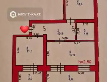 2-комнатная квартира, этаж 8 из 9, 65 м²