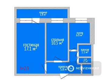 45.6 м², 2-комнатная квартира, этаж 5 из 5, 46 м², изображение - 10