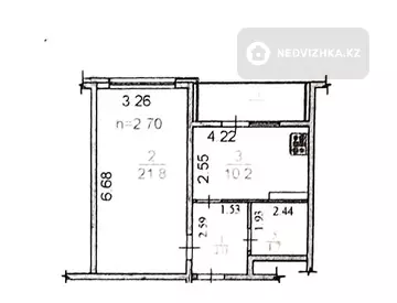 1-комнатная квартира, этаж 2 из 9, 43 м²