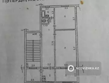 62.8 м², 2-комнатная квартира, этаж 3 из 5, 63 м², изображение - 3