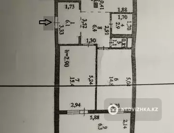 3-комнатная квартира, этаж 2 из 3, 82 м²