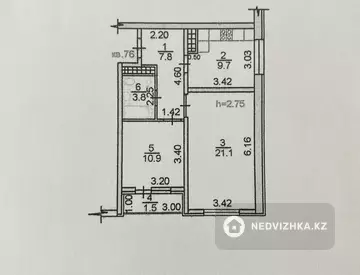 54.8 м², 2-комнатная квартира, этаж 7 из 12, 55 м², изображение - 13