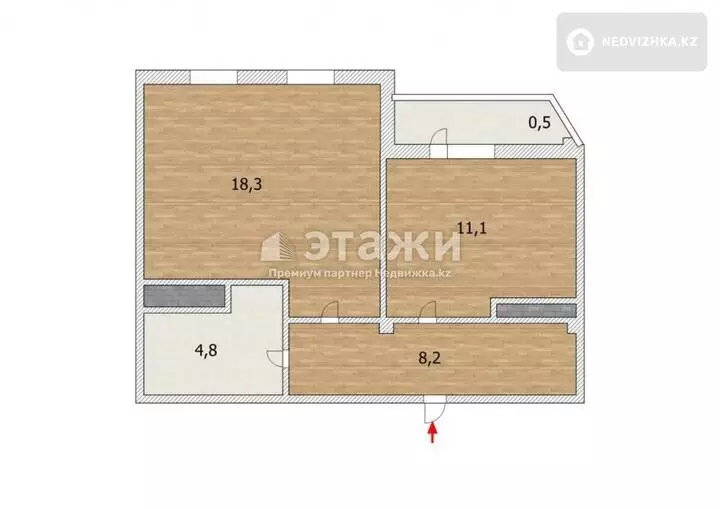 48.5 м², 1-комнатная квартира, этаж 4 из 10, 48 м², изображение - 1