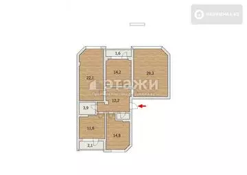 114 м², 4-комнатная квартира, этаж 8 из 9, 114 м², изображение - 9