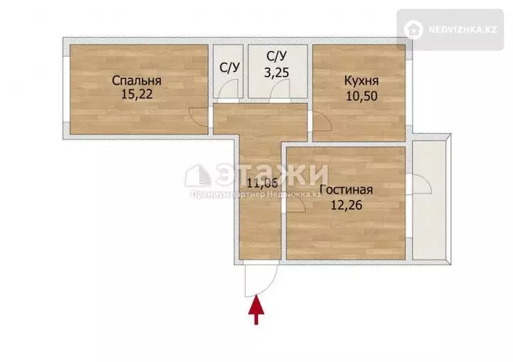 70.2 м², 2-комнатная квартира, этаж 9 из 9, 70 м², изображение - 1