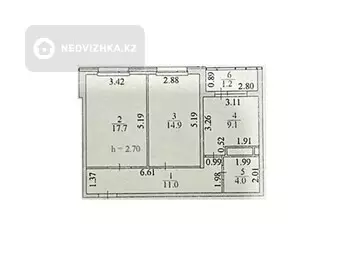 57.9 м², 2-комнатная квартира, этаж 3 из 9, 58 м², изображение - 18