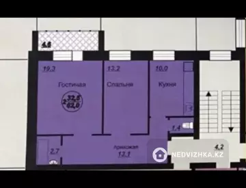 62 м², 2-комнатная квартира, этаж 4 из 5, 62 м², изображение - 0