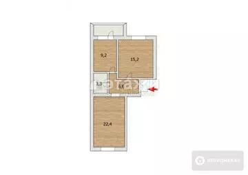 43 м², 2-комнатная квартира, этаж 7 из 10, 43 м², изображение - 4