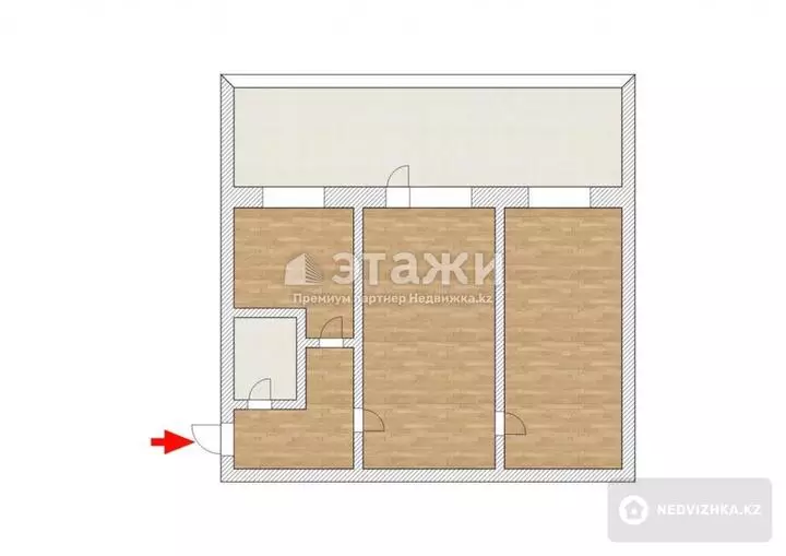 44.5 м², 2-комнатная квартира, этаж 5 из 5, 44 м², изображение - 1