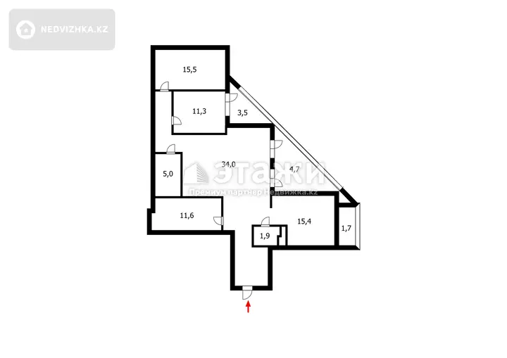 128.1 м², 4-комнатная квартира, этаж 9 из 13, 128 м², изображение - 1