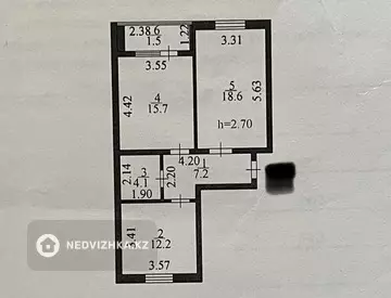 59.3 м², 2-комнатная квартира, этаж 1 из 5, 59 м², изображение - 15