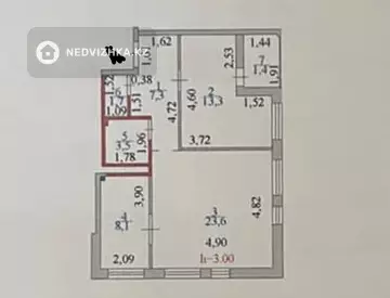 60 м², 2-комнатная квартира, этаж 2 из 9, 60 м², изображение - 23