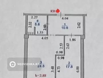 62 м², 2-комнатная квартира, этаж 2 из 9, 62 м², изображение - 5