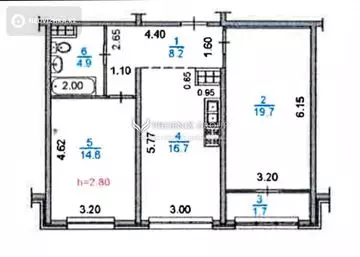 2-комнатная квартира, этаж 6 из 7, 66 м²