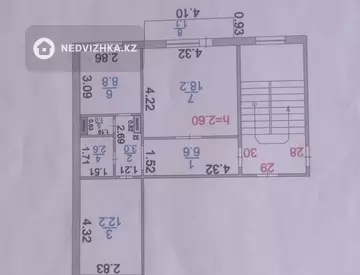 2-комнатная квартира, этаж 5 из 5, 54 м²