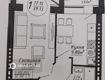 39.13 м², 1-комнатная квартира, этаж 1 из 5, 39 м², изображение - 7