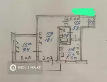 2-комнатная квартира, этаж 4 из 5, 45 м²