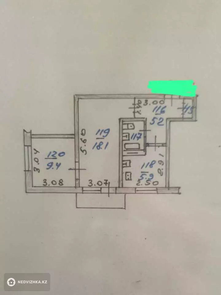 45 м², 2-комнатная квартира, этаж 4 из 5, 45 м², изображение - 1