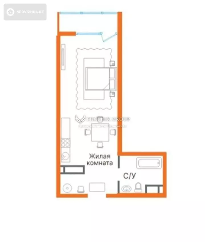 31.56 м², 1-комнатная квартира, этаж 10 из 10, 32 м², изображение - 1