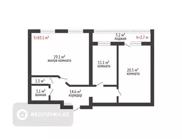 83 м², 3-комнатная квартира, этаж 6 из 3, 83 м², изображение - 0