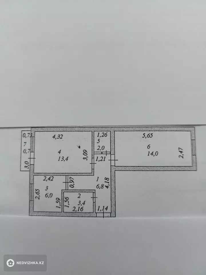 46 м², 2-комнатная квартира, этаж 2 из 5, 46 м², изображение - 1