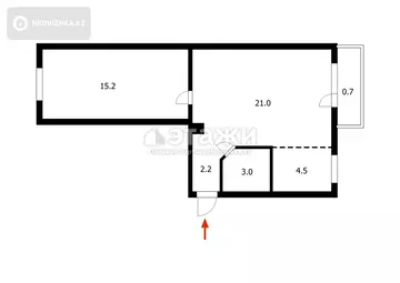 46 м², 2-комнатная квартира, этаж 3 из 5, 46 м², изображение - 8