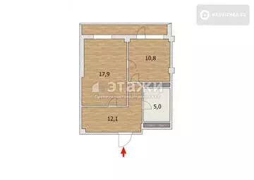 61 м², 2-комнатная квартира, этаж 7 из 16, 61 м², изображение - 11