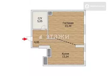 1-комнатная квартира, этаж 19 из 25, 51 м²