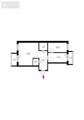 56 м², 3-комнатная квартира, этаж 2 из 5, 56 м², изображение - 17