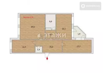 91 м², 3-комнатная квартира, этаж 1 из 5, 91 м², изображение - 12
