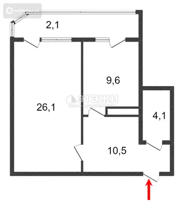 50 м², 1-комнатная квартира, этаж 19 из 24, 50 м², изображение - 13
