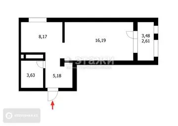 41.3 м², 1-комнатная квартира, этаж 2 из 10, 41 м², изображение - 9