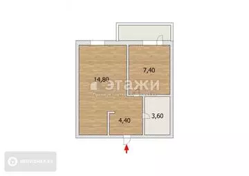 34 м², 1-комнатная квартира, этаж 2 из 9, 34 м², изображение - 5