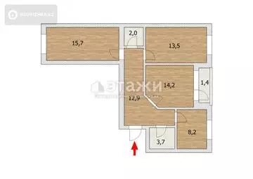 72.5 м², 3-комнатная квартира, этаж 4 из 9, 72 м², изображение - 43