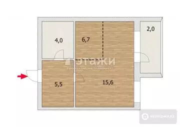 34 м², 1-комнатная квартира, этаж 4 из 8, 34 м², изображение - 4