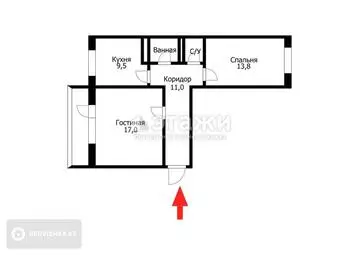 62 м², 2-комнатная квартира, этаж 7 из 9, 62 м², изображение - 11