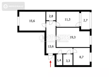 83.4 м², 3-комнатная квартира, этаж 2 из 9, 83 м², изображение - 16