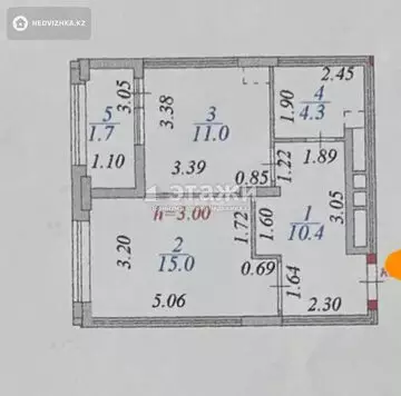 55.7 м², 2-комнатная квартира, этаж 3 из 5, 56 м², изображение - 0