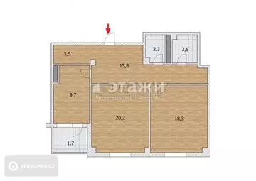 67 м², 2-комнатная квартира, этаж 12 из 12, 67 м², изображение - 35