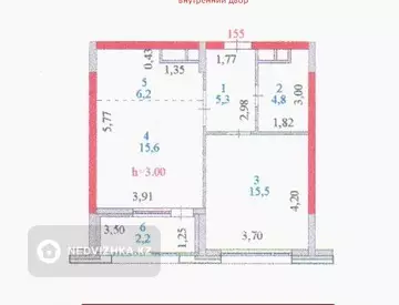 49.6 м², 2-комнатная квартира, этаж 6 из 9, 50 м², изображение - 11