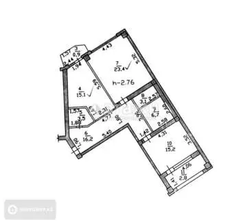 2-комнатная квартира, этаж 9 из 15, 87 м²