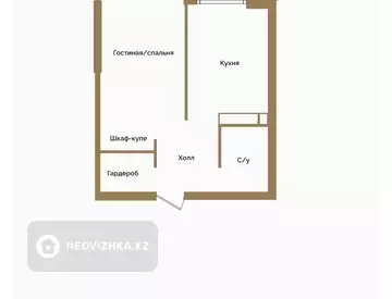 46.6 м², 1-комнатная квартира, этаж 13 из 13, 47 м², изображение - 0