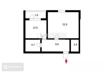 55 м², 1-комнатная квартира, этаж 6 из 16, 55 м², изображение - 11