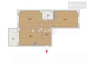 60.4 м², 2-комнатная квартира, этаж 14 из 14, 60 м², изображение - 20