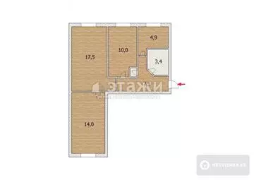 50 м², 3-комнатная квартира, этаж 4 из 5, 50 м², изображение - 7