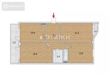3-комнатная квартира, этаж 11 из 16, 91 м², на длительный срок