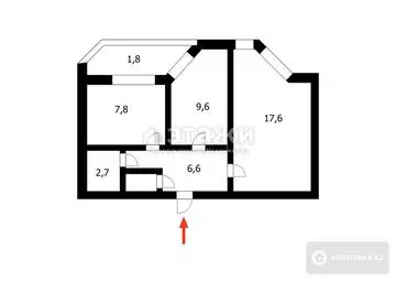 2-комнатная квартира, этаж 2 из 9, 47 м²