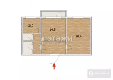 43.7 м², 2-комнатная квартира, этаж 5 из 5, 44 м², изображение - 29