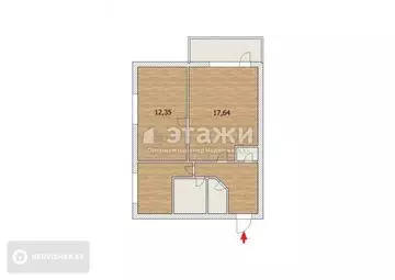 42 м², 2-комнатная квартира, этаж 5 из 5, 42 м², изображение - 15